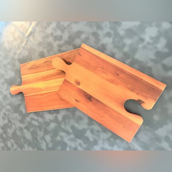 Puzzle Style Charcuterie Boards 2pc set NEW without tags cutting board - Picture 1 of 3